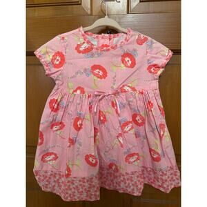 BABY LULU Floral Pink Dress Cotton Size 24 Months
